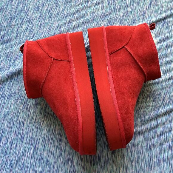 AERIE FAUX SUEDE CLASSIC PLATFORM ANKLE BOOTS SIZE 10 - Picture 6 of 9